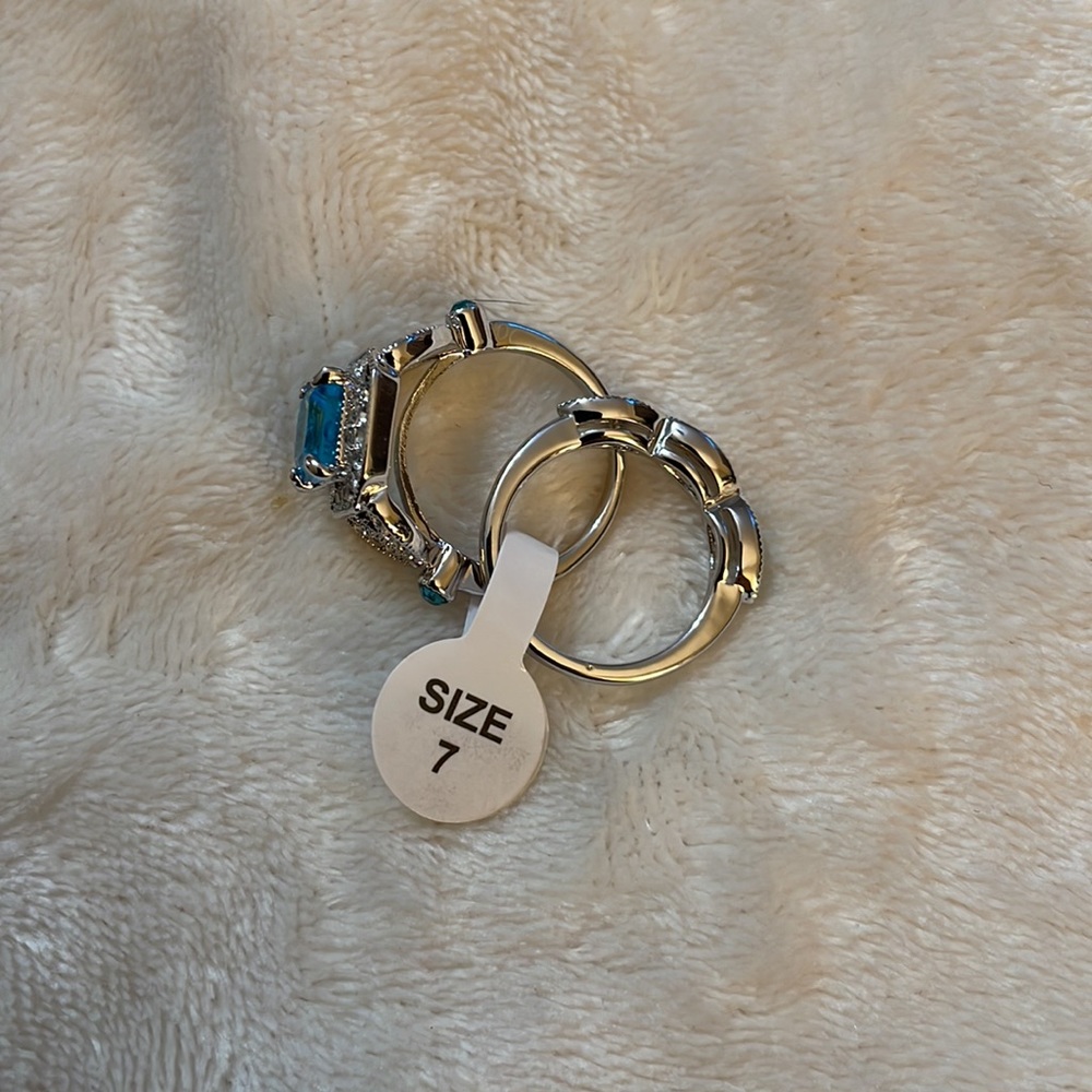 Ocean blue ring set - Picture 2 of 2